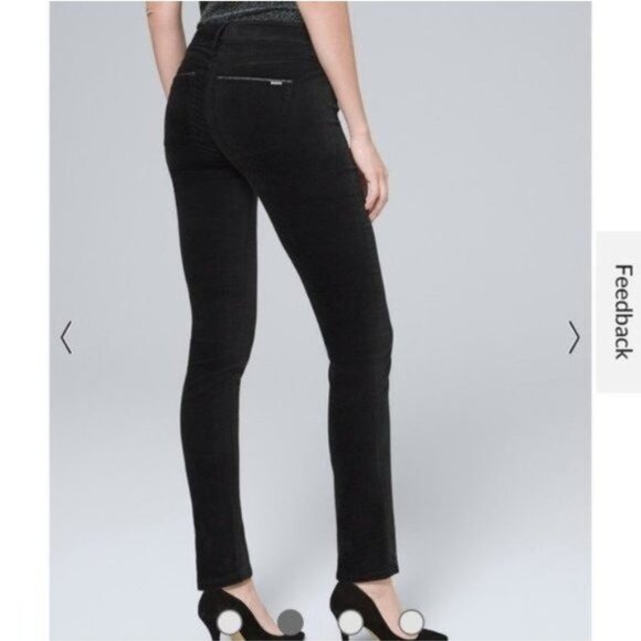 NWOT White House Black Market Mid-Rise Velvet Skinny Jeans - Picture 2 of 4
